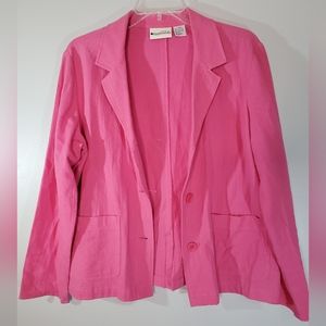 Appleseed's Pink Button Front Blazer PM